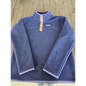 Vineyard Vines Fleece Jacket Youth Size XL (16) Sherpa 1/4 Snap Tan  Snaps EUC